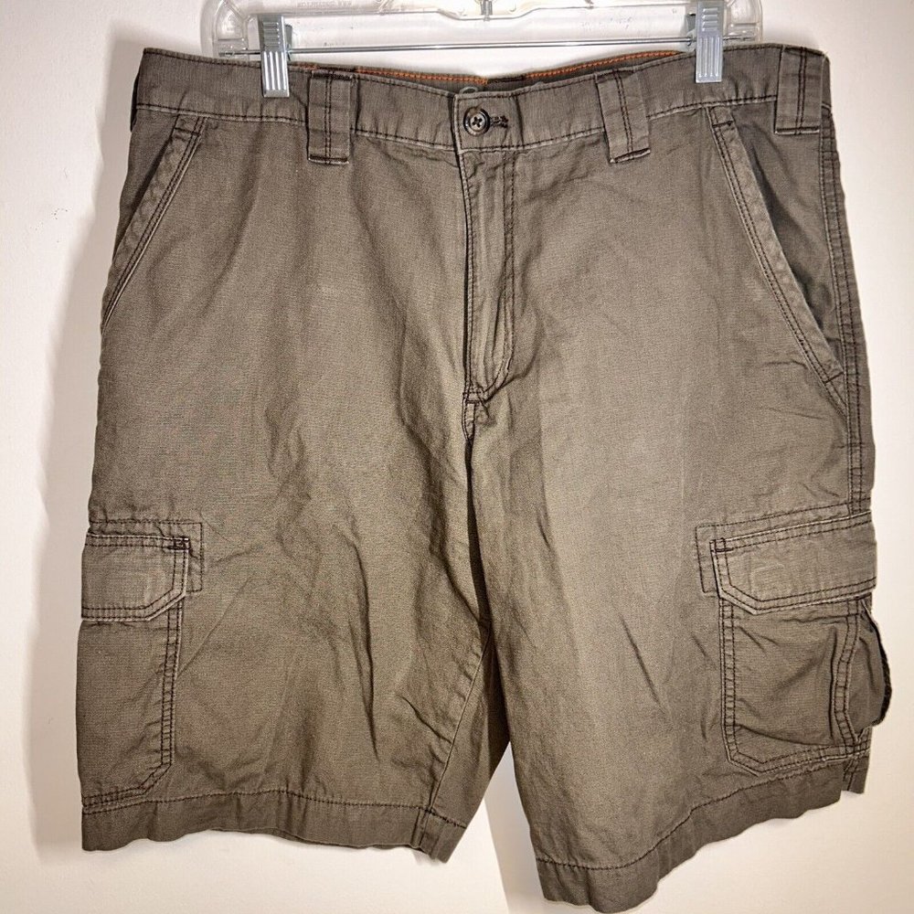 Eddie Bauer Shorts Mens 38 Pocket Button Lightweight Outdoors Cargo Hiking Brown